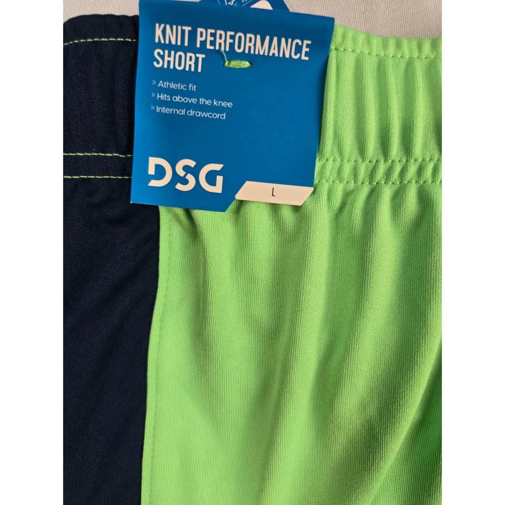 DSG Boys Knit Performance Shorts Hyper Lime Navy Blue Size L 14-16 CKP10918VN - Picture 4 of 4